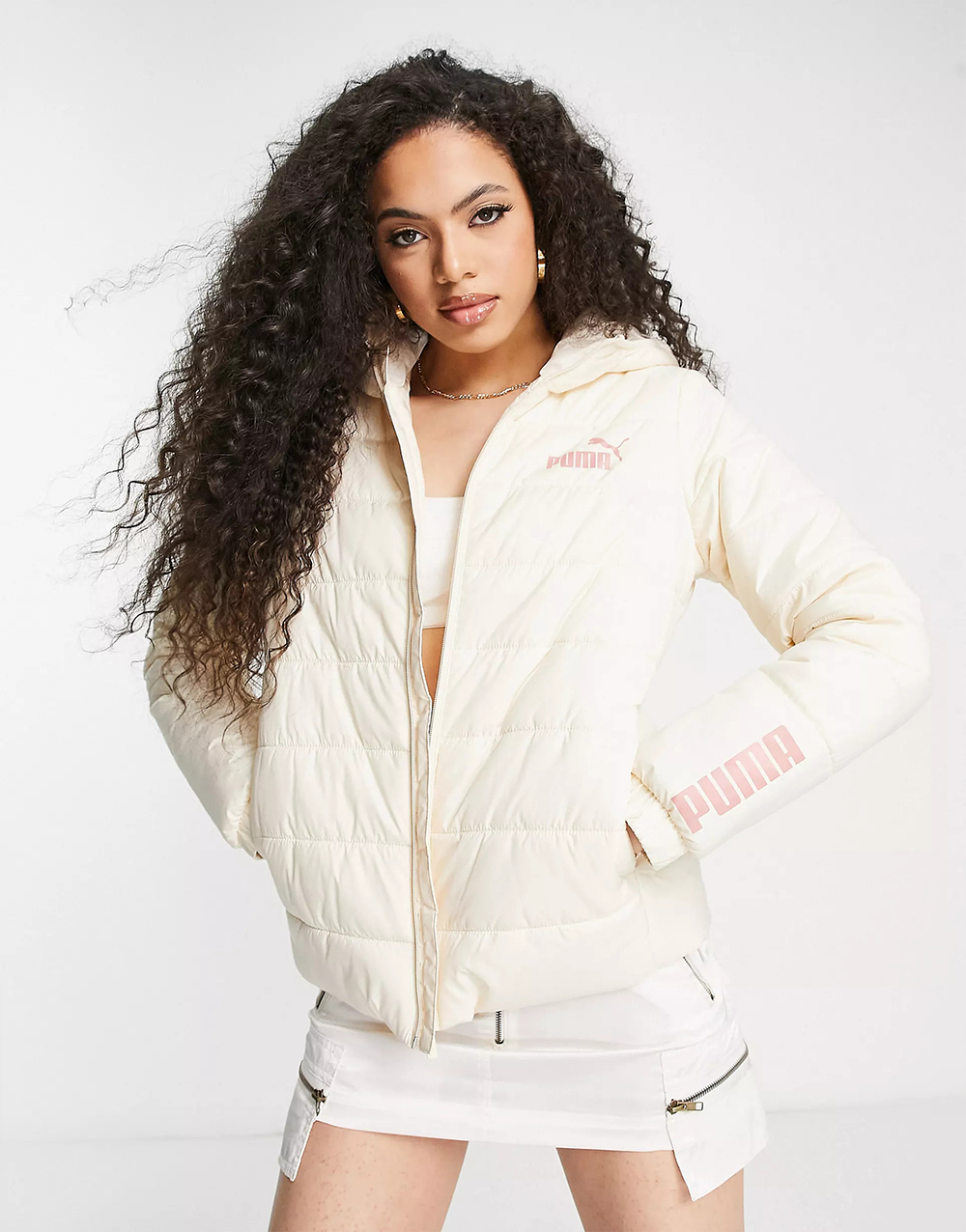 Crop Top & Jackets Set In White